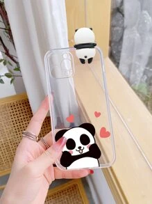 1pc/3d Painted Panda Phone Case Compatible With Iphone 15pro-Max, Compatible With Xiaomi, Compatible With Samsung Protective Cover,International Version, Not The Domestic Version - Clear - View 6