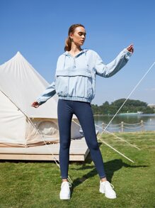 SHEIN Tighten Hem Denim Top - Light Wash - View 3