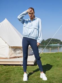 SHEIN Tighten Hem Denim Top - Light Wash - View 4