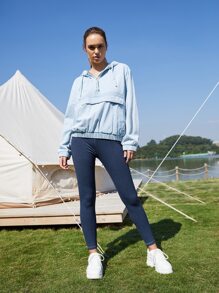 SHEIN Tighten Hem Denim Top - Light Wash - View 6