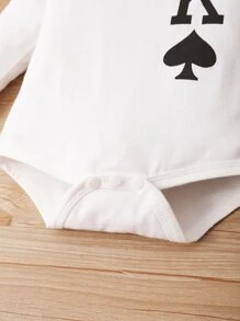 Baby Boy Letter Print Bodysuit & Joggers With Hat - Burgundy - View 4