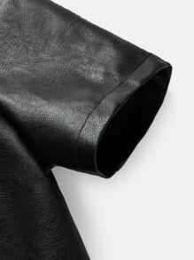 SHEIN Camisa corto con botón de recubierto - Negro - Ver 4