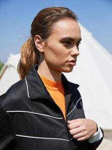 SHEIN TWO TONE SPORTS JACKET & TROUSERS - Black - View 8