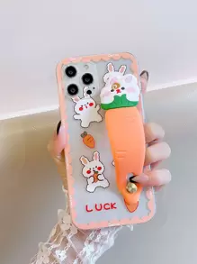 Hộp đựng điện thoại di động in hình thỏ hoạt hình có dây đeo tay - Nhiều màu - Xem 1