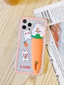 Hộp đựng điện thoại di động in hình thỏ hoạt hình có dây đeo tay - Nhiều màu - Xem 2