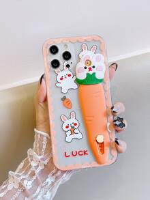 Hộp đựng điện thoại di động in hình thỏ hoạt hình có dây đeo tay - Nhiều màu - Xem 4