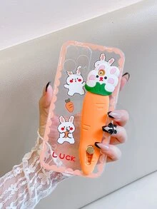 Hộp đựng điện thoại di động in hình thỏ hoạt hình có dây đeo tay - Nhiều màu - Xem 5