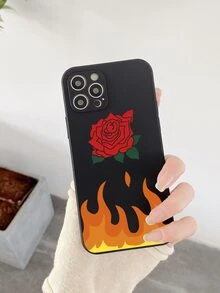 Rose Print Phone Case With Lanyard - Multicolor - View 5