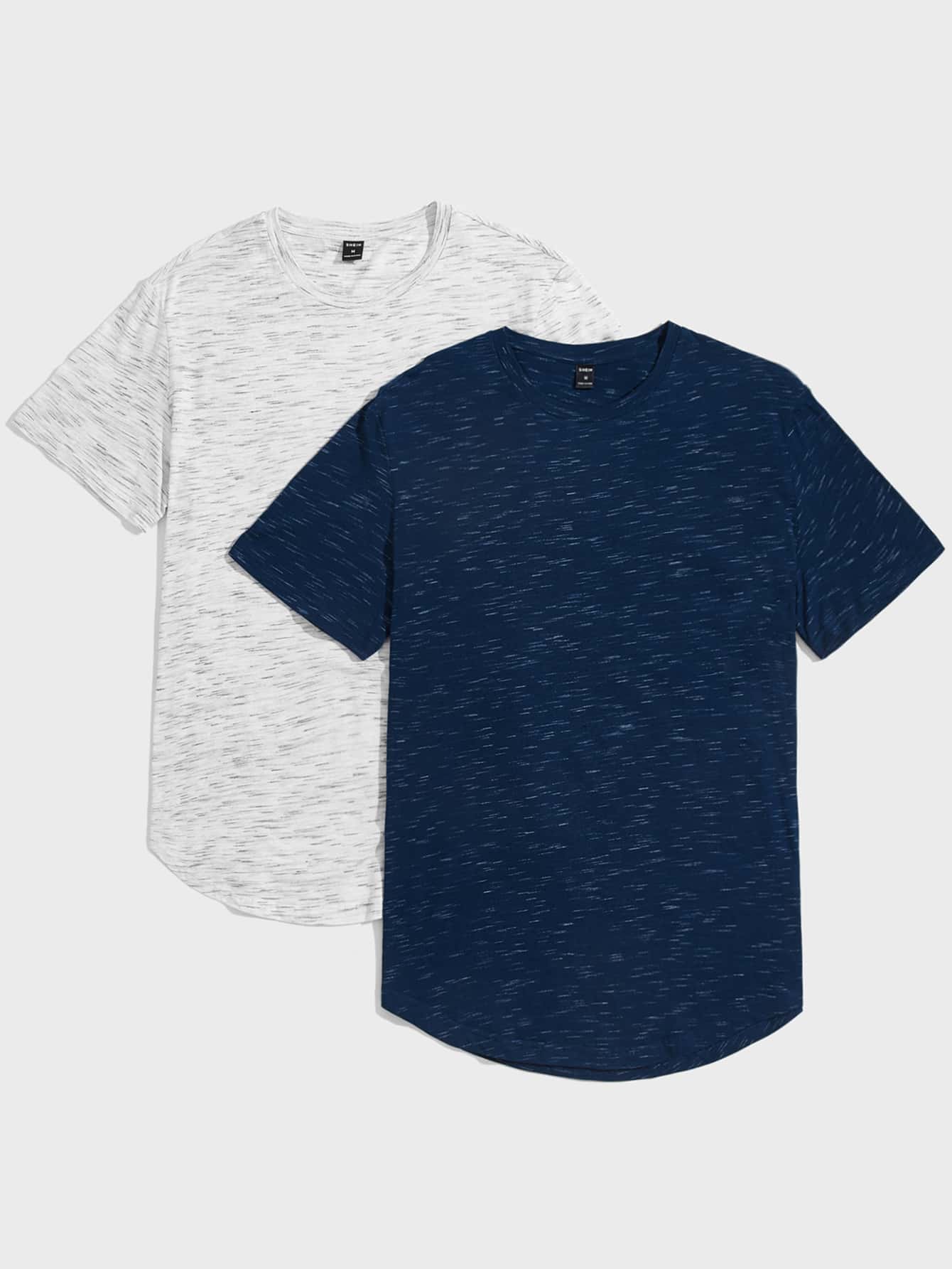 GENTILAND 男士2入組弧形下擺T恤 - 彩色 - 查看 1