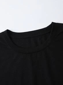 Manfinity Tops Nam Con số Hoa Giải trí - màu đen - Xem 3