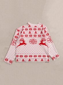 SHEIN EZwear 大碼不對稱領聖誕毛衣 - 彩色 - 查看 2