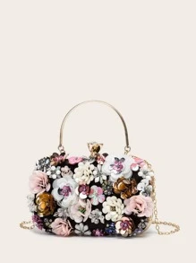 floral decor chain box bag