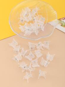 小女童30入組蝴蝶裝飾髮爪