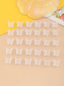 小女童30入組蝴蝶裝飾髮爪