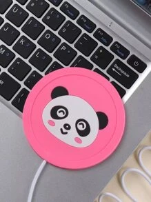 1pc Cartoon Panda Pattern Constant Temperature Heating Coaster - Pink - View 4