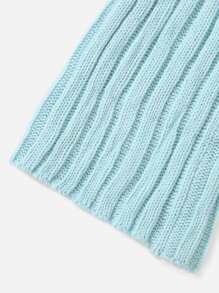 SHEIN 羅紋闊腿針織長褲 - 薄荷藍 - 查看 5