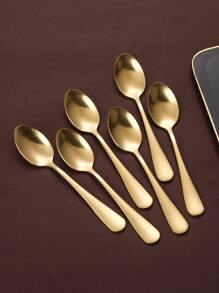 6 piezas Cuchara de acero inoxidable - Dorado - Ver 3