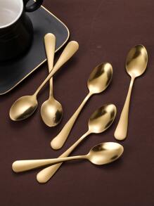 6 piezas Cuchara de acero inoxidable - Dorado - Ver 4