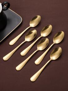 6 piezas Cuchara de acero inoxidable - Dorado - Ver 5