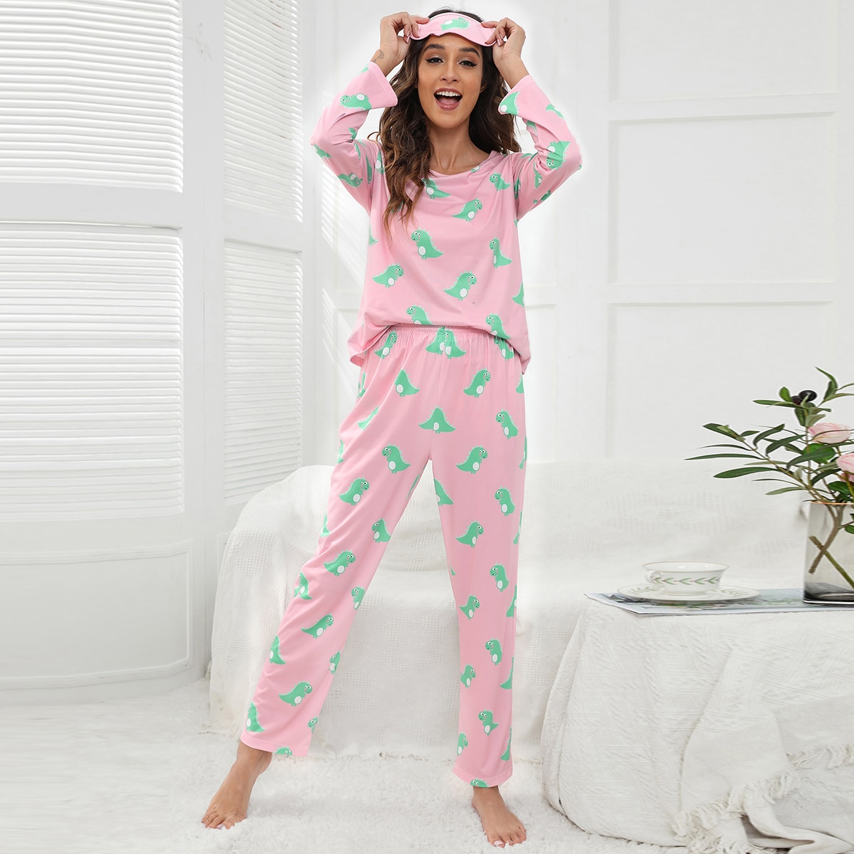 с принтом динозавра Футболка & Брюки Пижама