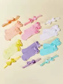 6 件婴儿简约头带和 6 双袜子情人节礼物 - 彩色 - 查看 1