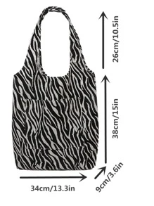 Lightweight,Business Casual Zebra Striped Pattern Shopper Bag For Teen Girls Women College Students,Rookies & White-Collar Workers Perfect For Office,College,Work ,Business,Commute,Outdoors, Travel, Outings, School Supplies,School Bag,Back To School,School Tote Bag,Large Capacity,Lightweight,Portable,Classic CasualTeacher, Tote Bag Large, Best Fall Inspo Ideas - Black and White - View 4