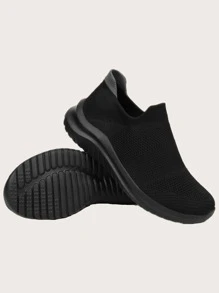Hombres Zapatillas deportivas slip on transpirable ligero - Negro - Ver 2