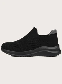 Hombres Zapatillas deportivas slip on transpirable ligero - Negro - Ver 3