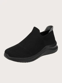 Hombres Zapatillas deportivas slip on transpirable ligero - Negro - Ver 4