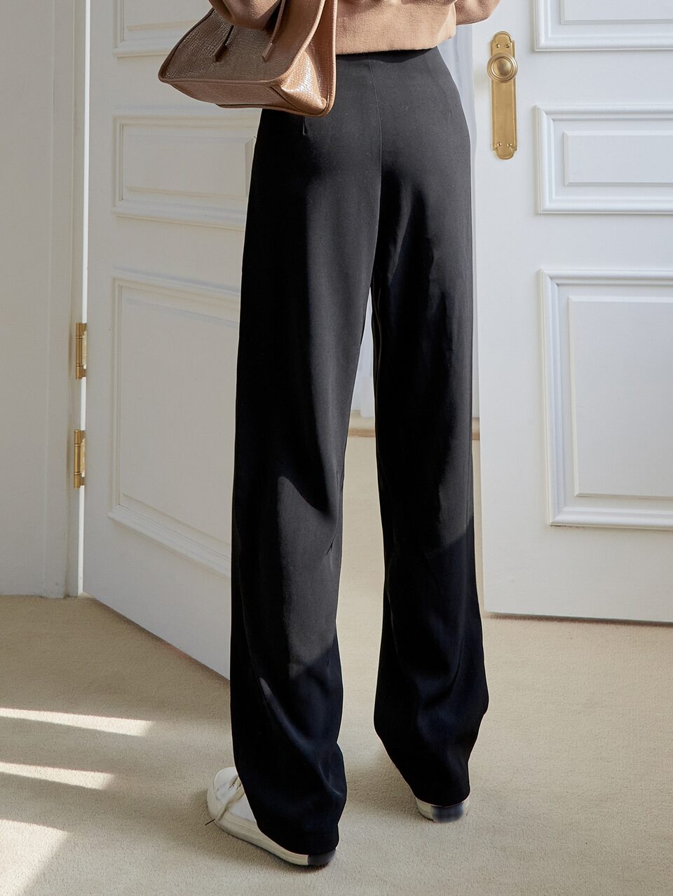 High Waist Press Crease Straight Leg Pants