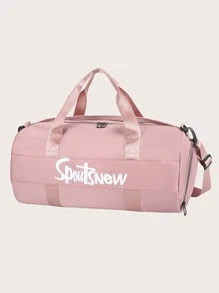 Letter Graphic Dry And Wet Separation Training Bag Travel Bag - Pink - View 2