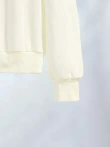 Billy Kolkmeyer Cartoon Graphic Drop Shoulder Pullover - Beige - View 6