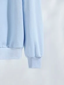 Paula Oliosi Áo chui đầu Đồ họa Hoạt hình Thả vai - Màu xanh nhạt - Xem 4