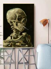 Skull Print DIY Diamond Unframed Painting - Multicolor - View 6