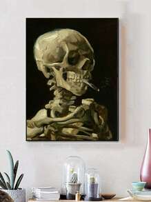 Skull Print DIY Diamond Unframed Painting - Multicolor - View 3