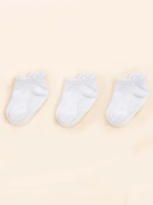 3 đôi tất đồng màu cho bé - trắng - Xem 1