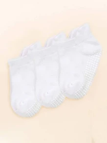 3 đôi tất đồng màu cho bé - trắng - Xem 2