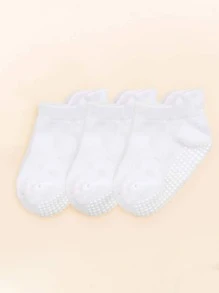 3 đôi tất đồng màu cho bé - trắng - Xem 3