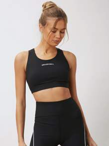 MOTF PREMIUM Áo hai dây Lá thư Thể thao - màu đen - Xem 3