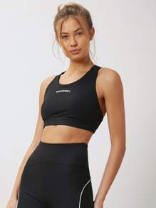 MOTF PREMIUM Áo hai dây Lá thư Thể thao - màu đen - Xem 8