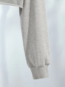 Alterfanart Hoodie Bộ xương & In hoa Tay Raglan - Màu Xám nhạt - Xem 4