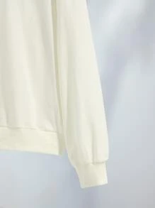 Erin Bernier 字母和彩虹條紋圖案落肩袖套頭衫 - 米色 - 查看 4