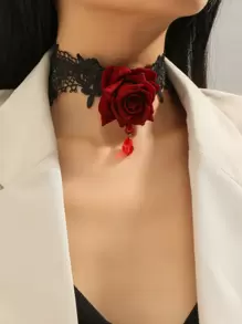 Rose Decor Choker - Multicolor - View 1