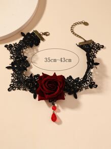 Rose Decor Choker - Multicolor - View 3