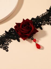 Rose Decor Choker - Multicolor - View 2