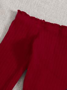 SHEIN Essnce Off Shoulder Lettuce Edge Tee And Tartan Two Piece Skirt Set - Multicolor - View 3