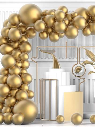 105 PcsGold Metallic Chrome Latex Balloon Arch Kit