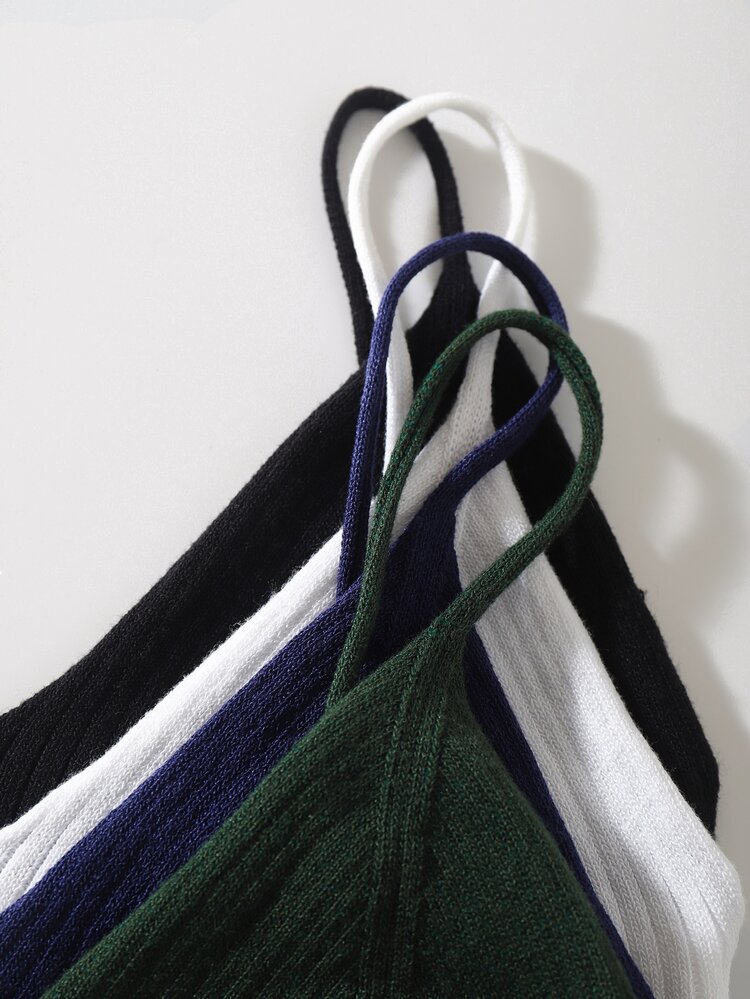 INAWLY Áo dệt kim nữ Gân đan màu trơn Giải trí - Nhiều màu - Xem 3