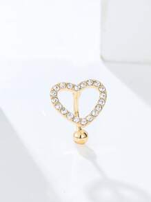 1入組時尚立方體方晶鋯石心裝飾用品臍環適用於女士們日常穿著 - 金黃色 - 查看 2