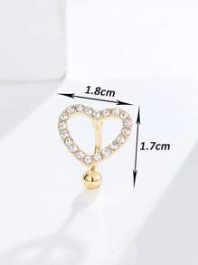 1入組時尚立方體方晶鋯石心裝飾用品臍環適用於女士們日常穿著 - 金黃色 - 查看 3